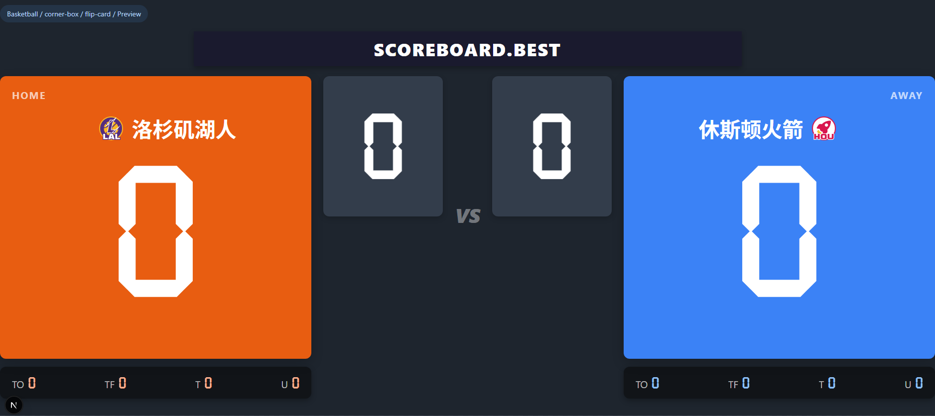 Flip Card Scoreboard